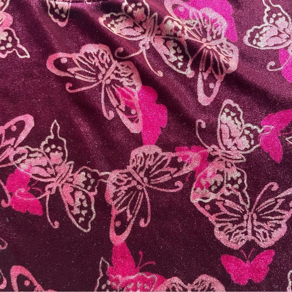Urban Outfitters Renewal Plum Purple Butterfly Velvet Crop Top - Picture 5 of 8